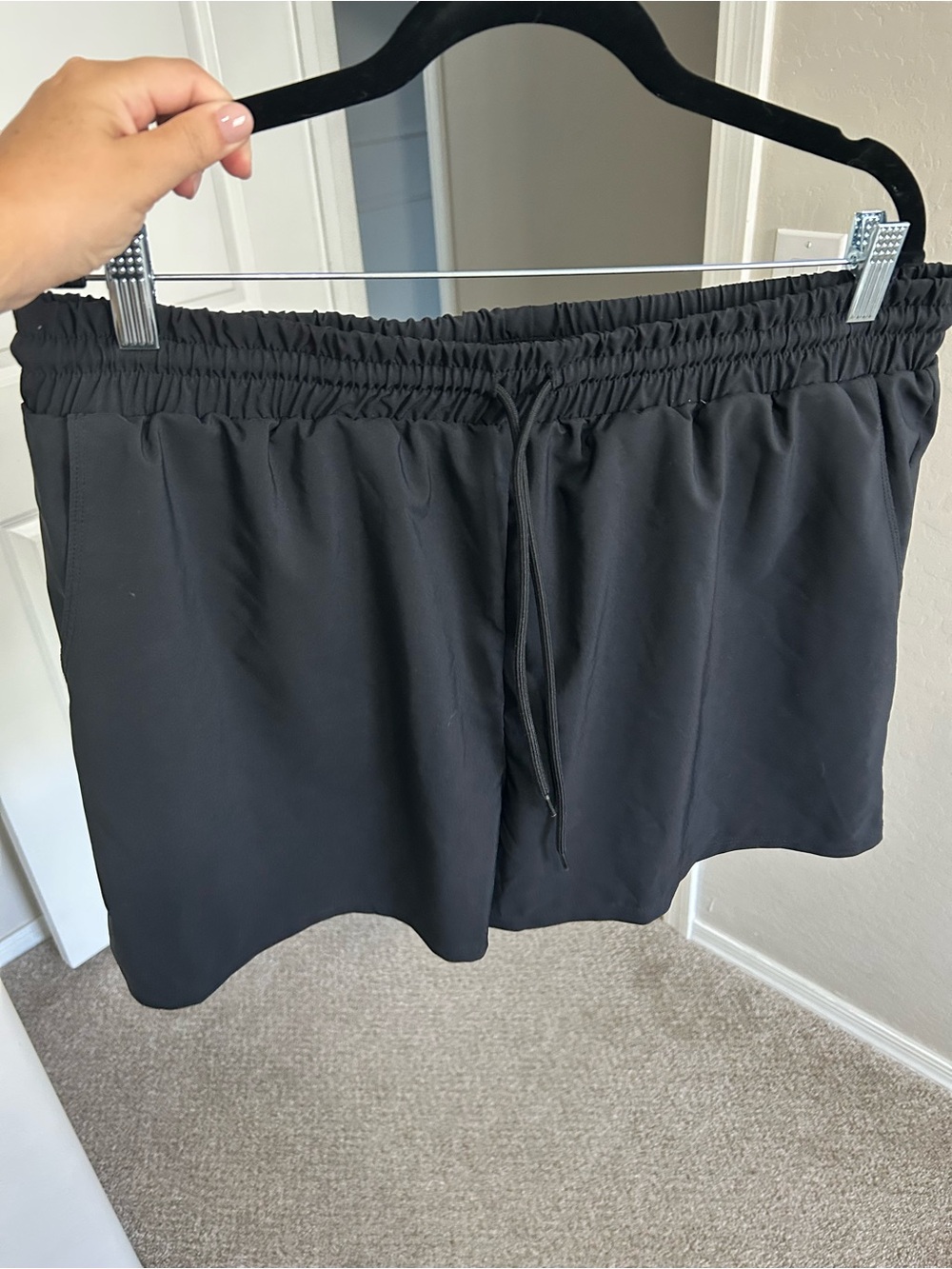Time and Tru Black Athletic Pull-On Shorts